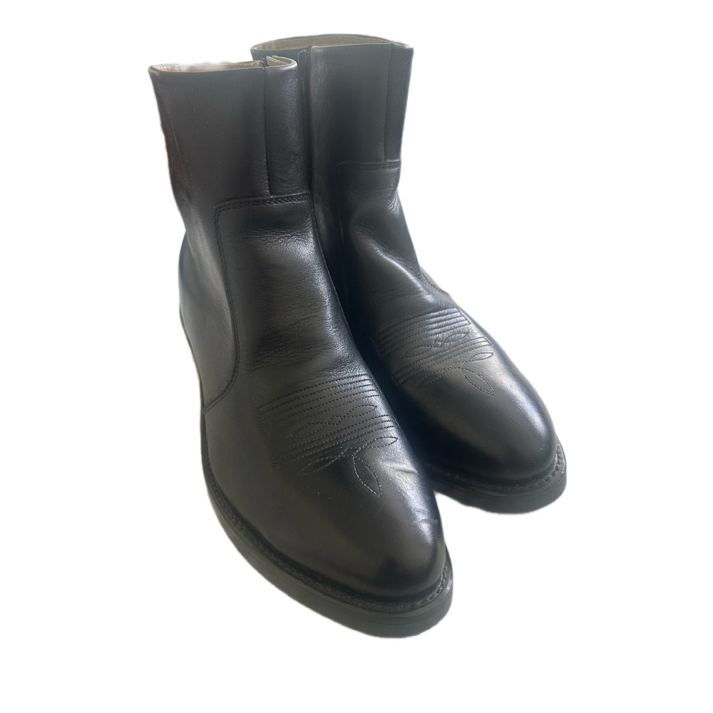 Durango TR 820 Mens Black Leather Side Zip Western Cowboy Boots 10 EE Wide